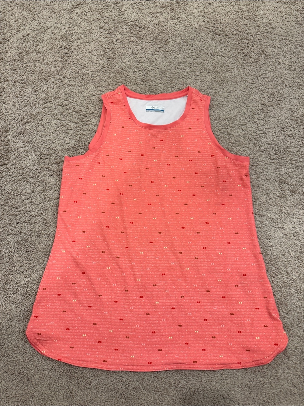 BRAND NEW: Columbia Coral Pink Tank Top with Micro Dot Print - M